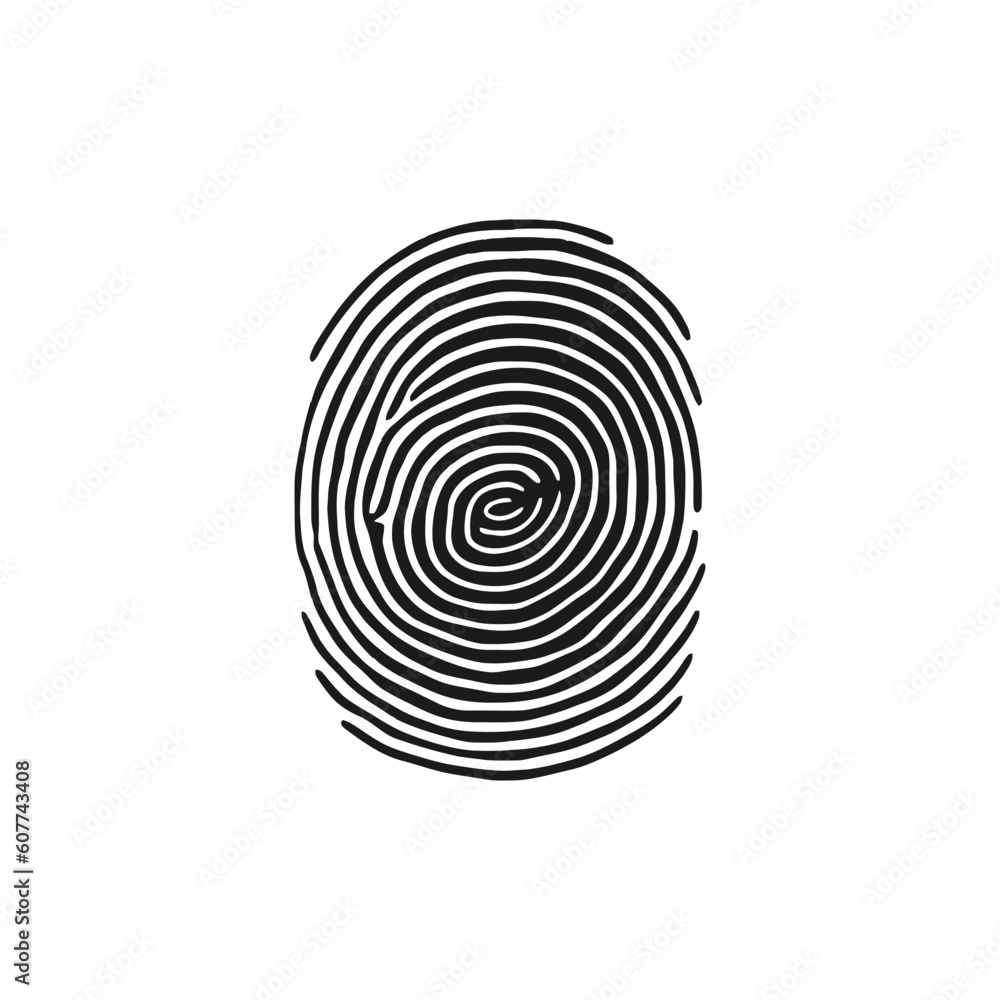 Fingerprint, secure security logo. Icon on white background. Vector illustration Fingerprint, secure security logo. Icon on white background. Vector illustration