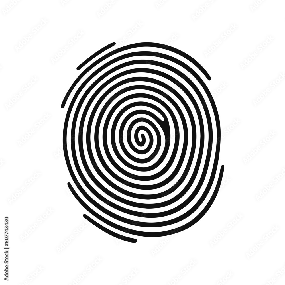 Fingerprint, secure security logo. Icon on white background. Vector illustration Fingerprint, secure security logo. Icon on white background. Vector illustration