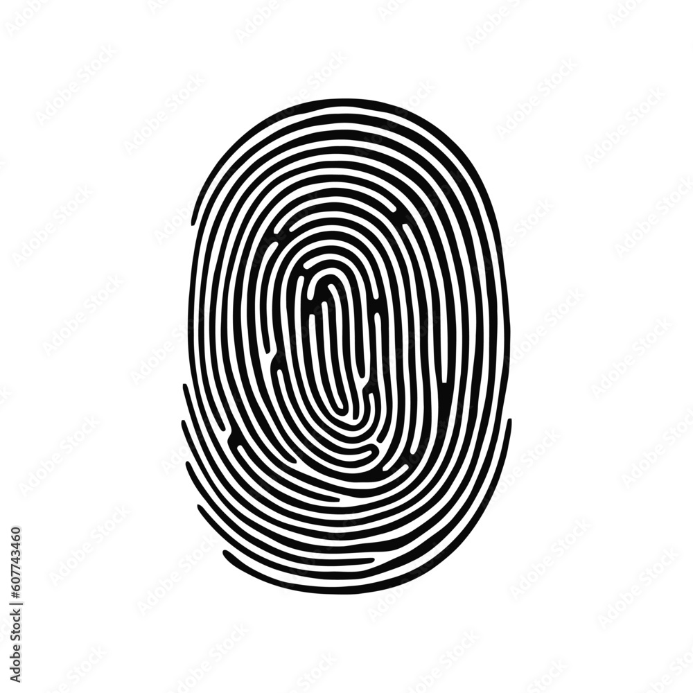 Fingerprint, secure security logo. Icon on white background. Vector illustration Fingerprint, secure security logo. Icon on white background. Vector illustration