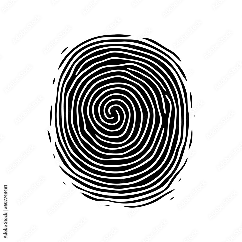 Fingerprint, secure security logo. Icon on white background. Vector illustration Fingerprint, secure security logo. Icon on white background. Vector illustration