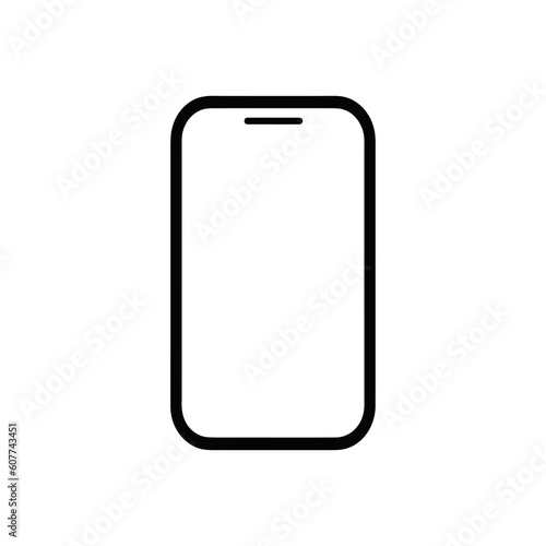 Phone icon with blank white screen isolated on white background. Vector illustration