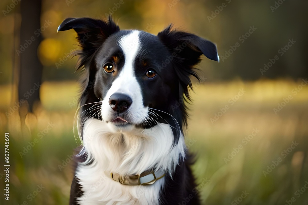 image of a cute border collie outside
