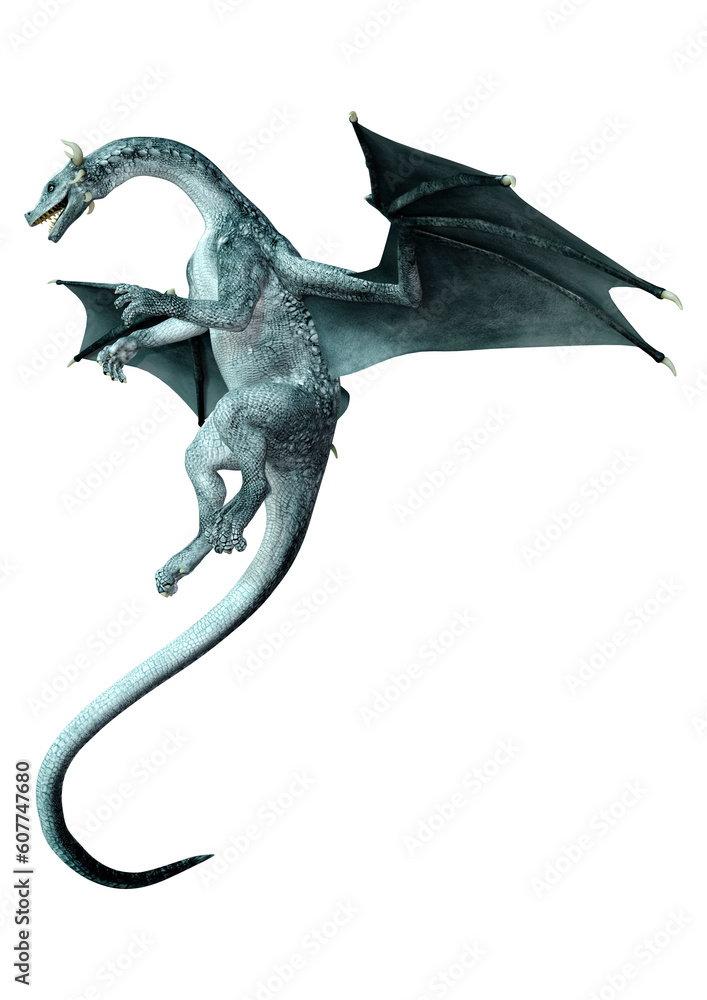 Fototapeta premium 3D Rendering Fairy Tale Dragon on White