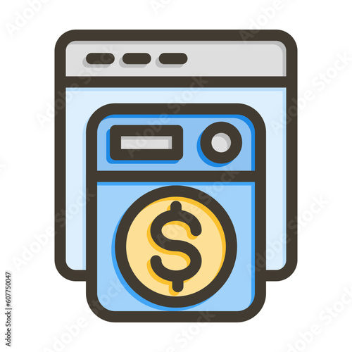 Money Laundering Vector Thick Line Filled Colors Icon Design