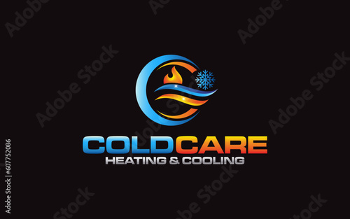 Illustration graphic vector of plumbing, heating, and cooling service company logo design template.