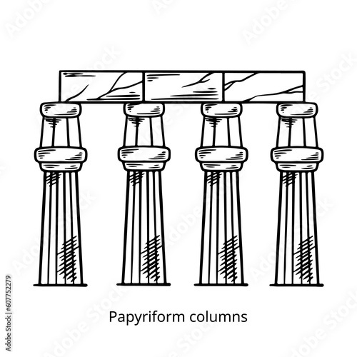 Papyriform columns hand dra...