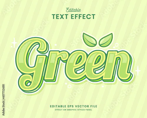 decorative green editable text effect vector design