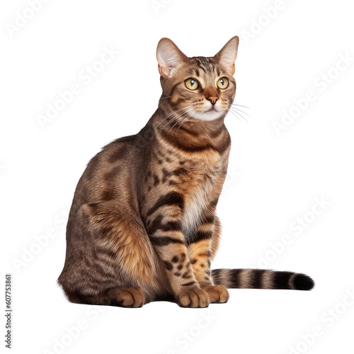 brown american curl cat isolated on white