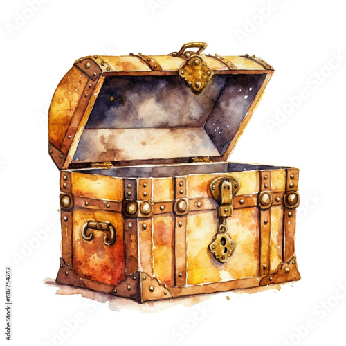 treasure chest with treasure ai generative photo