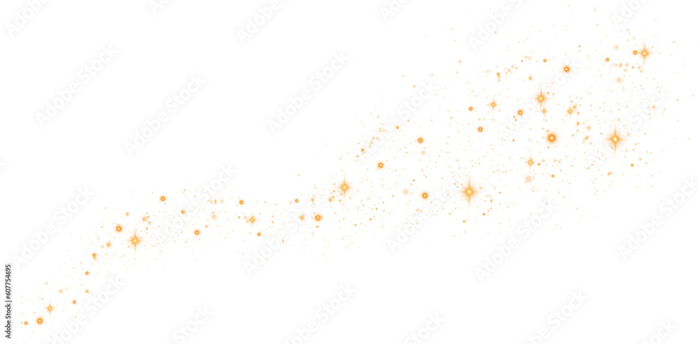 Golden glitter wave abstract illustration. Golden stars dust trail sparkling particles isolated on transparent background. Magic concept. PNG. Golden glitter wave abstract illustration. Golden stars dust trail sparkling particles isolated on transparent background. Magic concept. PNG.