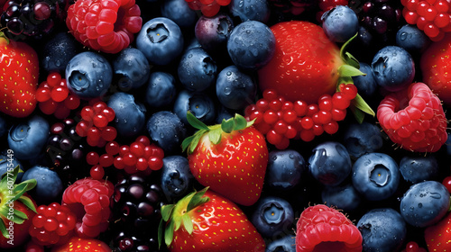 fresh berries antioxidant fruit medley of blackberries, blueberries, strawberries © justin