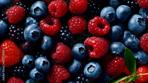 fresh berries antioxidant fruit medley of blackberries, blueberries, strawberries © justin