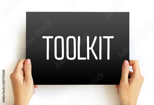 Toolkit text on card, concept background