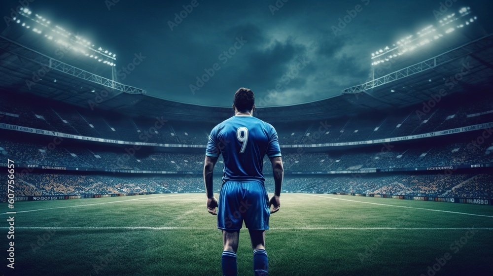 Fototapeta premium Football Player, Soccer Player, Generative AI, Illustration
