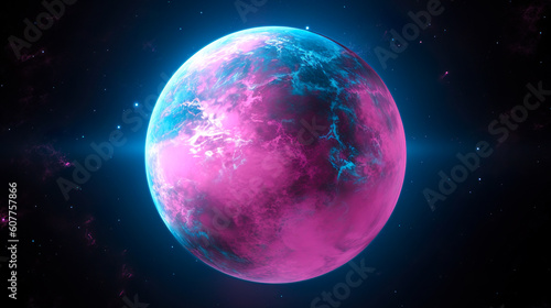 ピンクとブルーの惑星 Generative AI