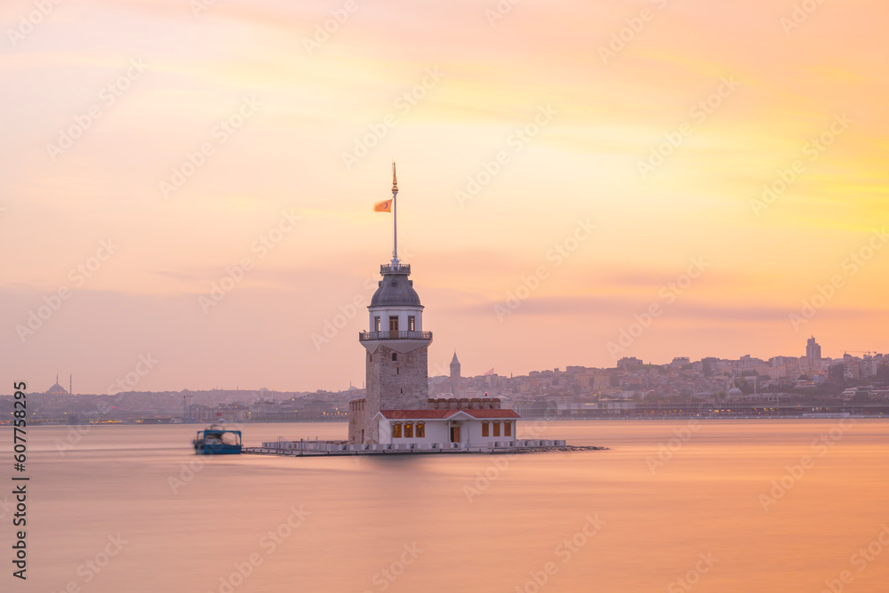 Maiden's Tower new version Istanbul, Turkey.(KIZ KULESI). New look. Istanbuls Pearl Maidens Tower reopened after newly restored.