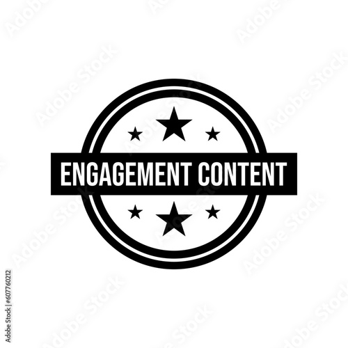 Engagement content social influencer post videos information icon label badge design vector