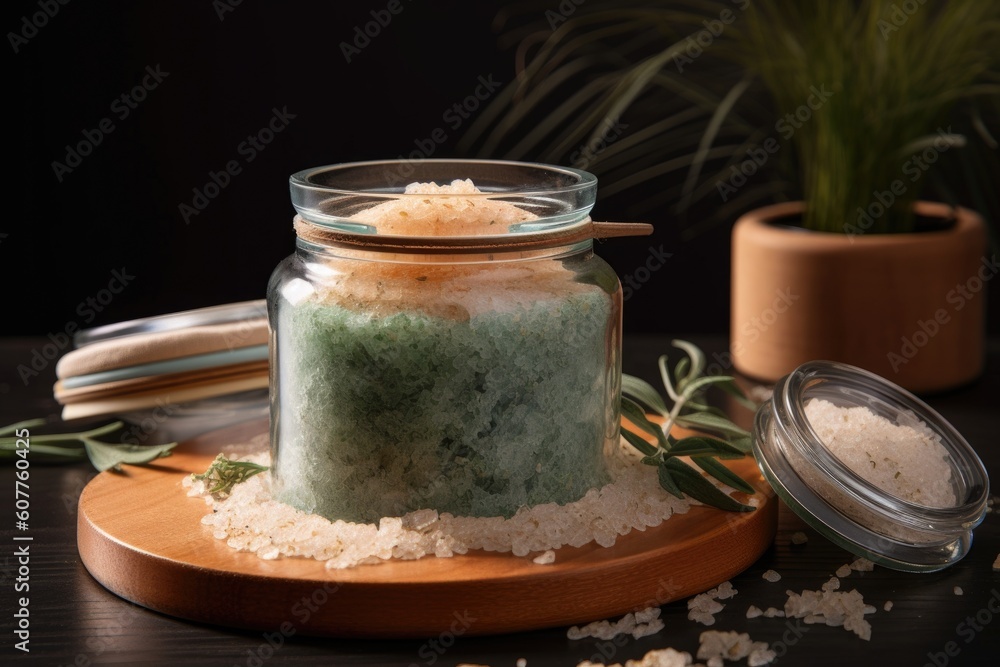 cbd-infused bath salts with therapeutic and relaxing properties, created with generative ai cbd-infused bath salts with therapeutic and relaxing properties, created with generative ai