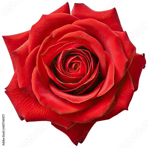Red Rose flower , transparent background, PNG ,Generative AI