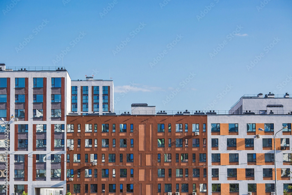 Vidnoye, Leninsky district, Moscow region. Modern high-rise residential buildings. Construction of new residential quarters. New buildings.