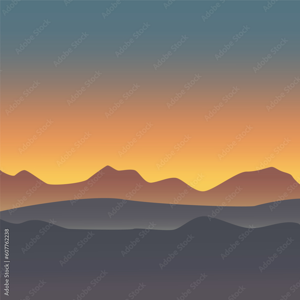Obraz premium vector landscape sand desert against the sunset romantic atmosphere