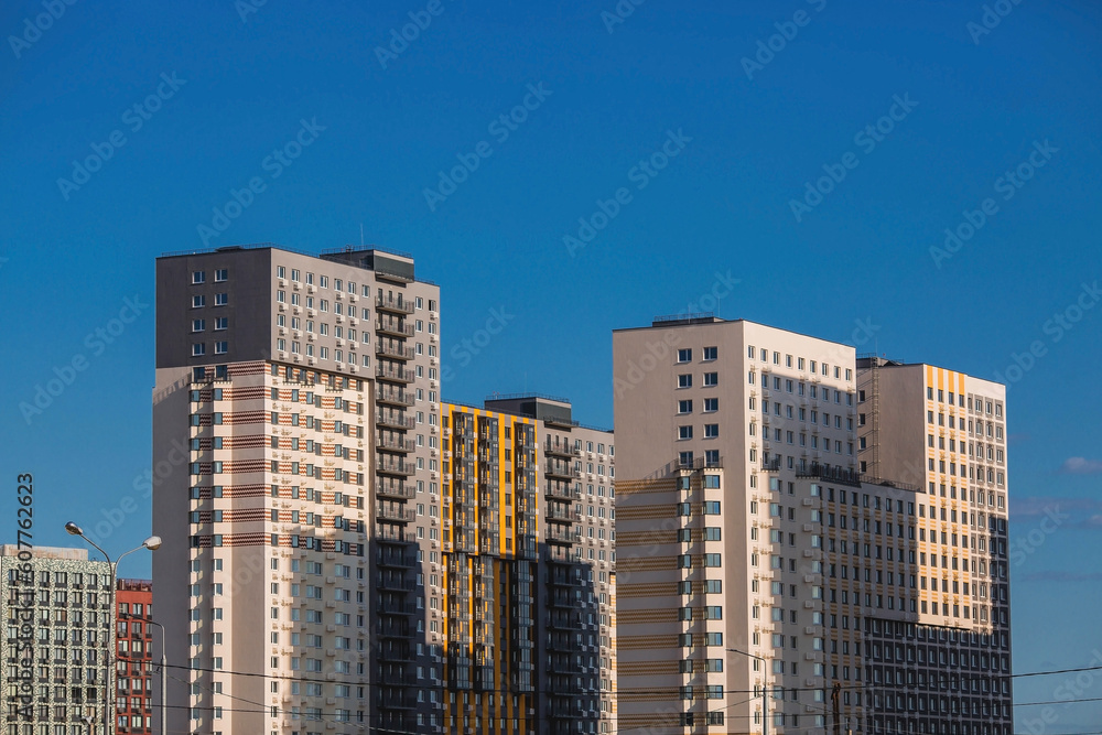 Vidnoye, Leninsky district, Moscow region. Modern high-rise residential buildings. Construction of new residential quarters. New buildings.