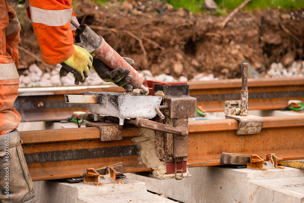 railway construction work in England, railway tracks railway construction work in England, railway tracks