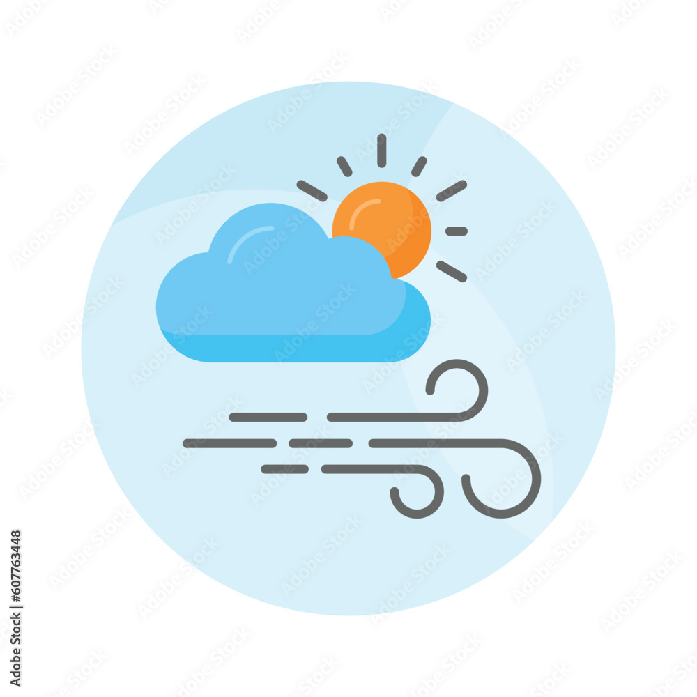 Sun with clouds denoting concept vector of weather in trendy style, premium icon Sun with clouds denoting concept vector of weather in trendy style, premium icon