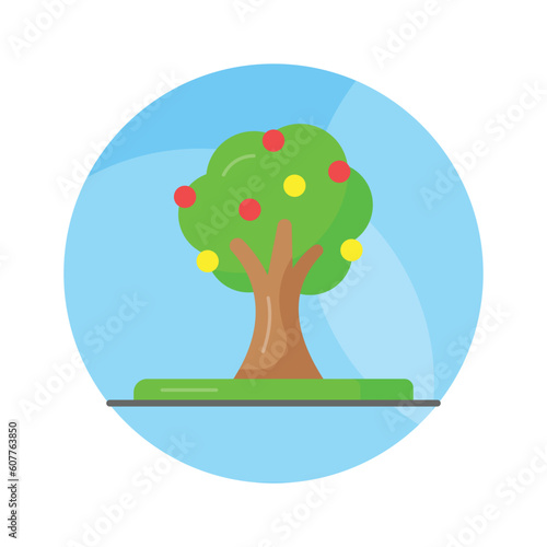 An amazing vector of fruit tree in editable style, fresh fruit tree icon