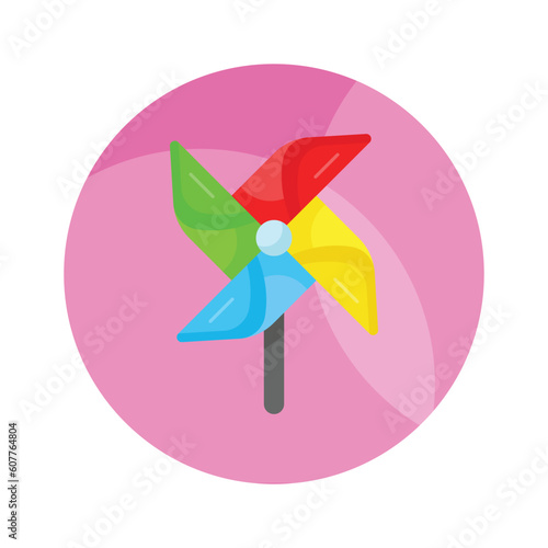 Kids plaything, an amazing icon of pinwheel in modern style, premium vector