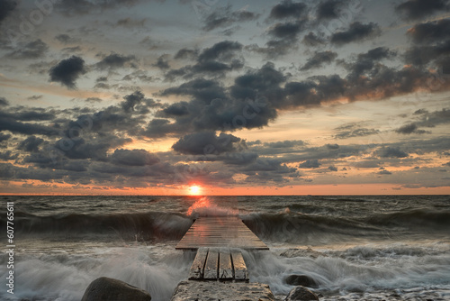 Fototapeta Naklejka Na Ścianę i Meble -  Bootssteg in der Ostsee