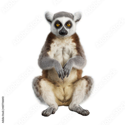 Lemur isolated on white created with Generative AI