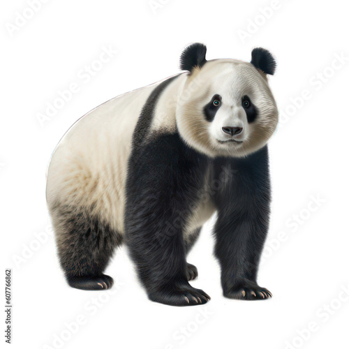 Panda isolated on white created with Generative AI
