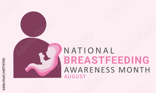 National Breastfeeding awareness month august. background, banner, card, poster, template. Vector illustration.