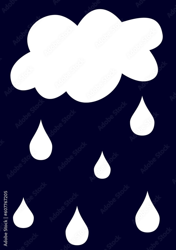 simple illustration of a cloud with raindrops simple illustration of a cloud with raindrops