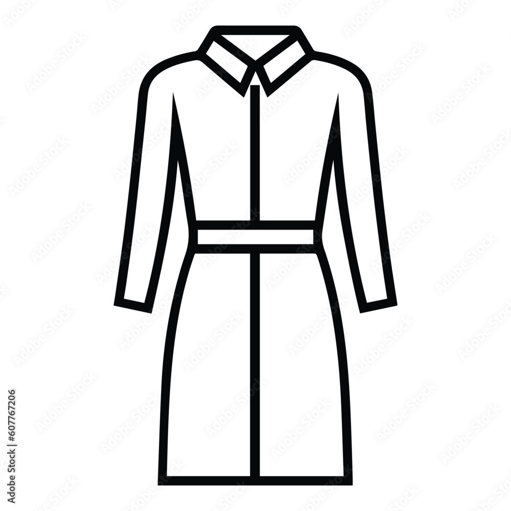 Woman Dress Flat Icon Isolated On White Background Woman Dress Flat Icon Isolated On White Background