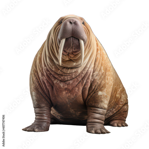 Walrus isolated on white created with Generative AI