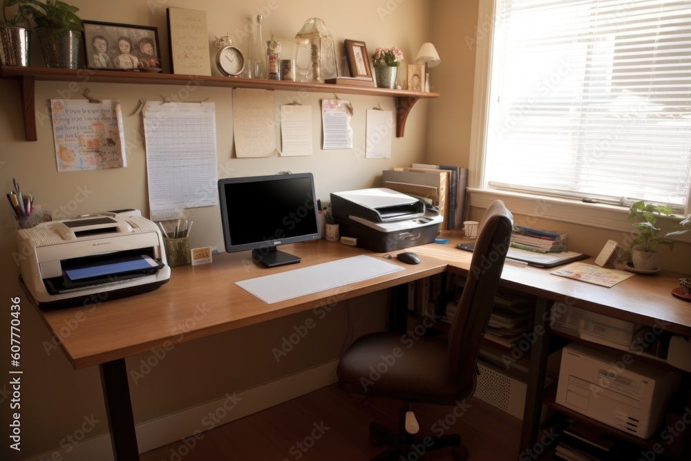desk, with clean and organized work space, for efficient and productive work, created with generative ai desk, with clean and organized work space, for efficient and productive work, created with generative ai