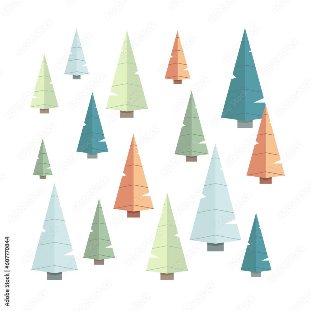 Colorful paper trees Colorful paper trees