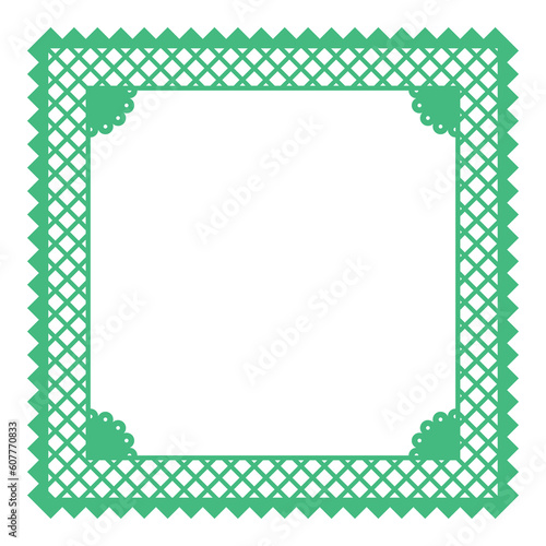 Wallpaper Mural Papel picado square frame. Traditional mexican style cut out templates for greeting card, banner, flier. Torontodigital.ca