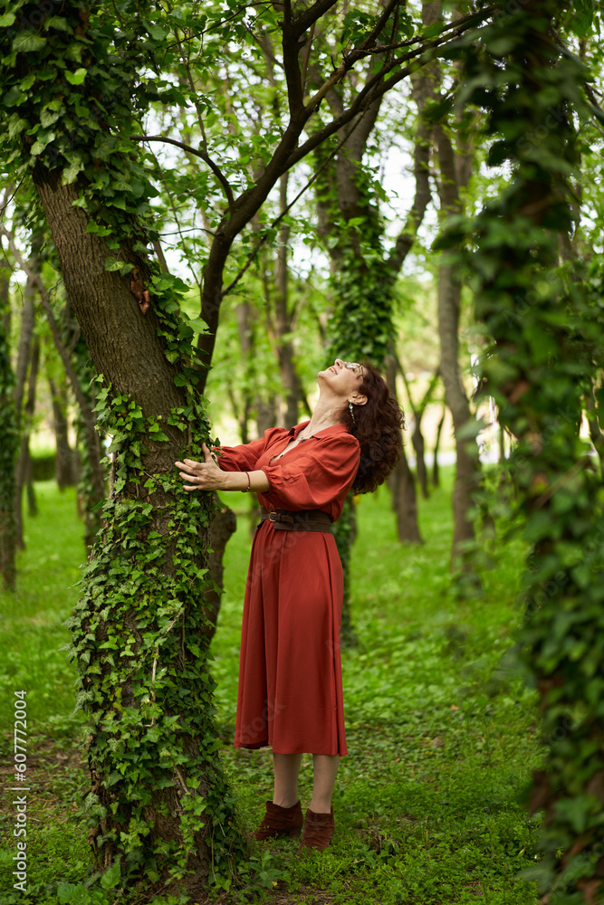 Candid of a mature curly hair redhead woman Candid of a mature curly hair redhead woman