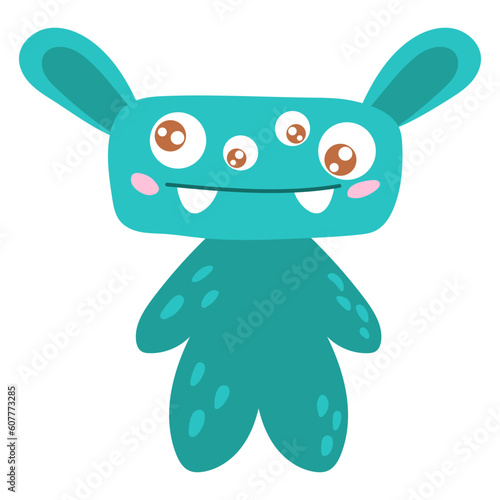 Cute cartoon monster, alien. Vector illustration on a white background
