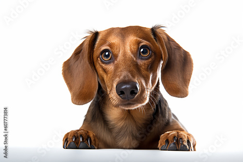 Portrait of a brown Dachshund dog 