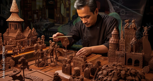 Wallpaper Mural A fictional person. Chocolatier's Showcase: Intricately Crafted Chocolate Sculptures and Showpieces Torontodigital.ca