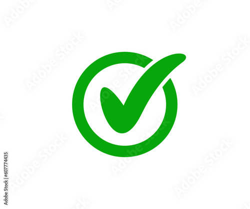 Approval check icon isolated, quality sign. Green quality sign, tick vector design and illustration.


