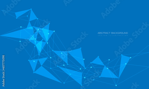 Abstract blue triangle polygon geometric motion dynamic with blank space design modern luxury technology futuristic creative background vector