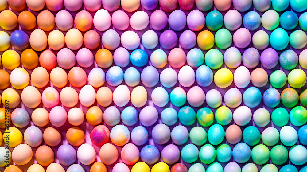 パステルカラーのたくさんの卵　Generative AI