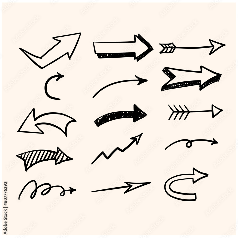 Arrow doodle with background cream Arrow doodle with background cream