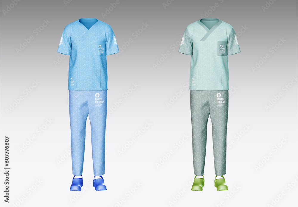Unisex Medical Set Clothing Mockup Stock Template Adobe Stock
