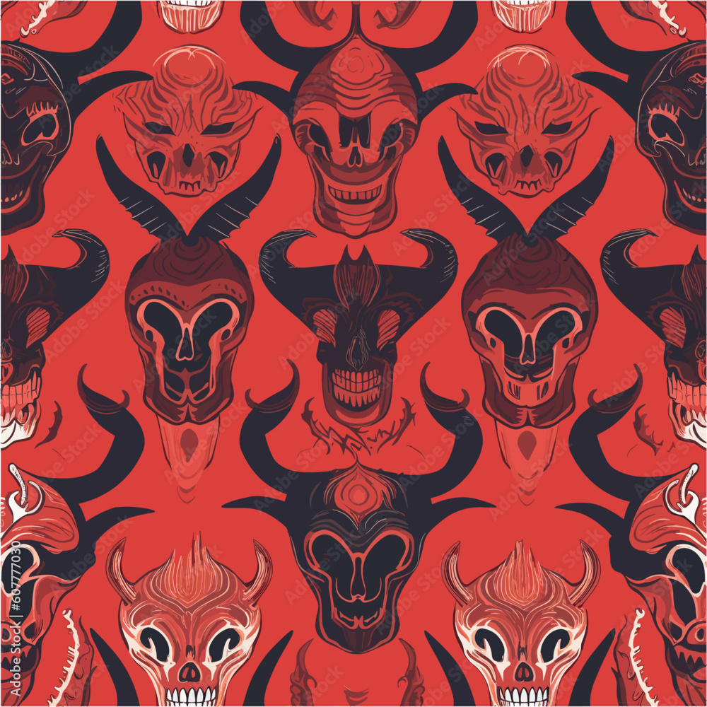 Ghoulish Grins: Skull Pattern for Halloween